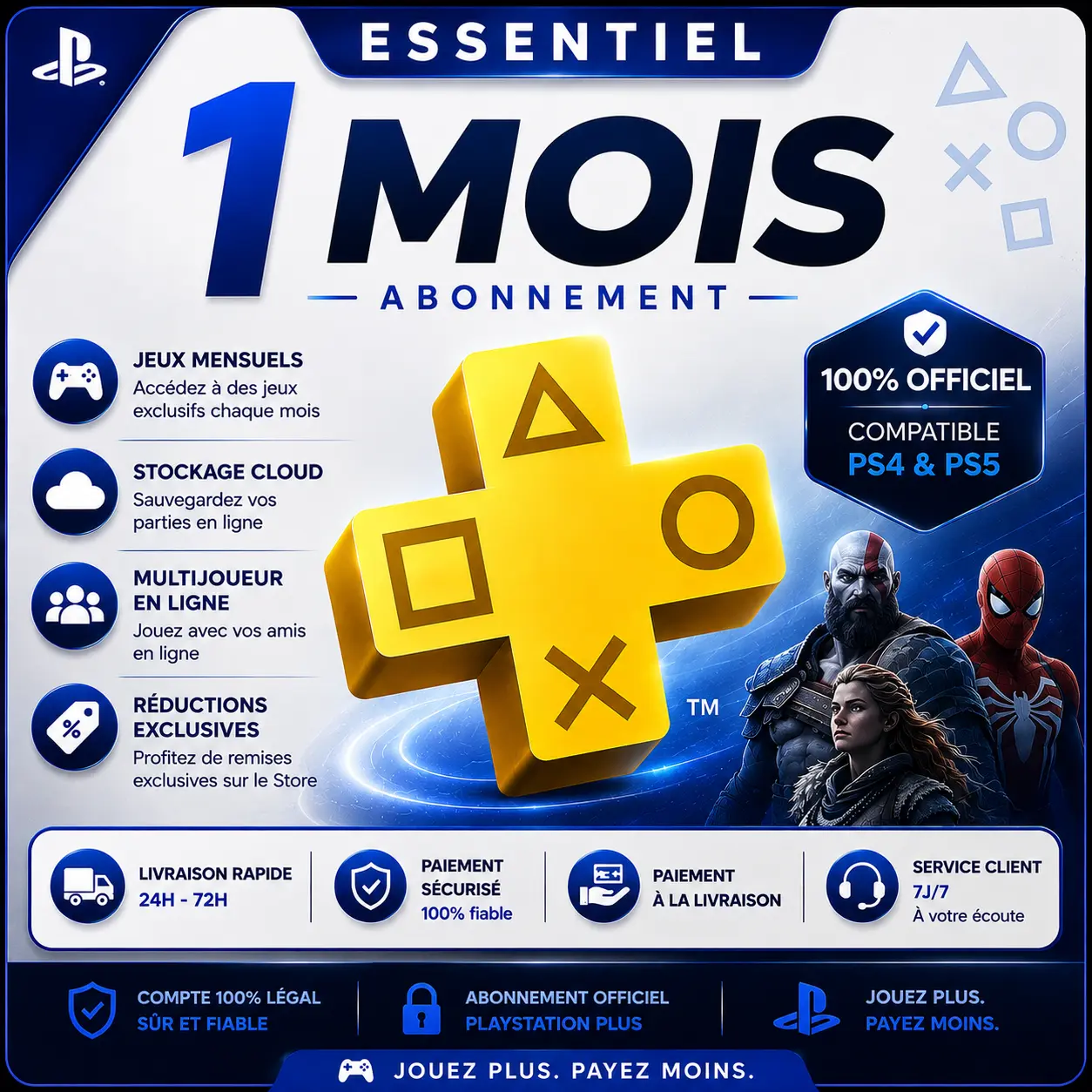 PlayStation Plus ESSENTIAL — شهر واحد