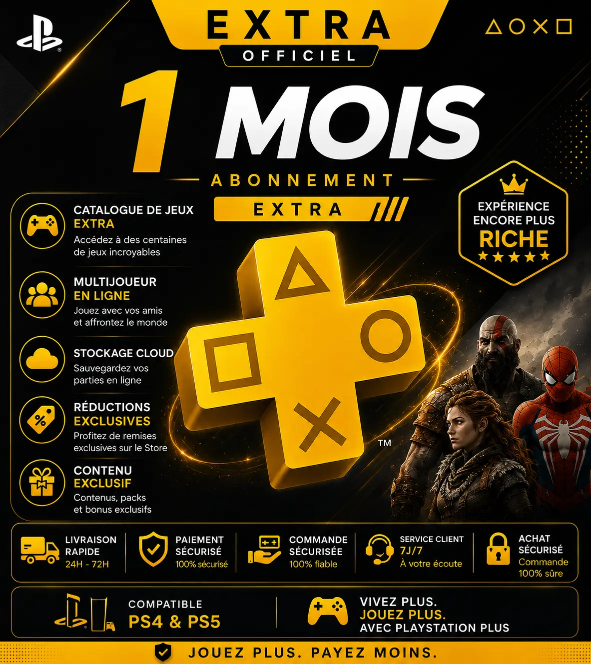 PlayStation Plus EXTRA — شهر واحد